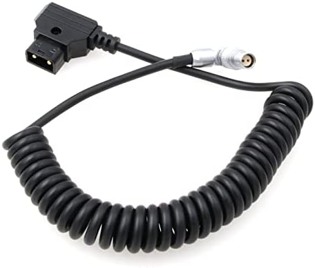 ZBLZGP D-tap за Бутам под Прав Ъгъл 2-Контакт Гнездового Спирално захранващ кабел за камера RED Komodo