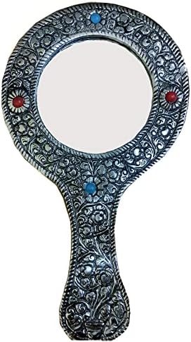 Rastogi ръчно изработени Изделия Немска Сребърно Огледало За Чантата си, Ръчни Огледала за обратно виждане, Комплект