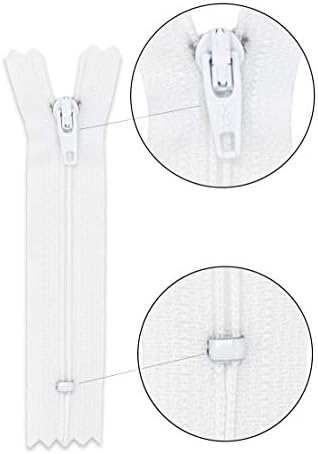 ZipperStop на Едро Оторизиран дистрибутор YKK 14 Цип YKK 3 Пола и рокля Цвят 501 Бяла (12 мълния в опаковка)