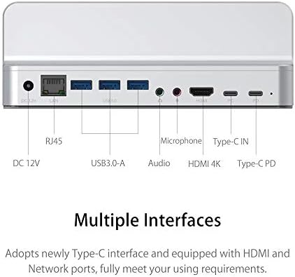 NIZYH C USB Hub с Регулируема Стойка-Държач Type C за докинг станция USB3.0 RJ-45 PD HDMI-Съвместим Адаптер-Сплитер за
