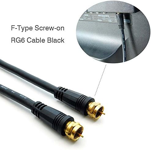 Коаксиален кабел iMBPrice - RG6 с дължина 25 метра, с резбови конектори F-тип черен цвят