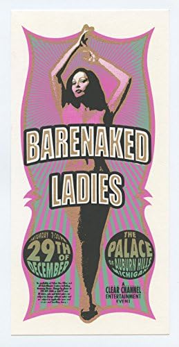 Рекламен плакат Barenaked Ladies от 29 декември 2001 година Palace of Auburn Hills, Michigan