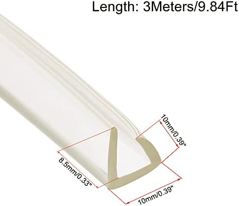 Накладное печат uxcell Защитно фолио за ръба на канала U-Образни уплътнения от PVC, подходящ за ръба на 5-6 мм с Дължина 3 метра /9,84 фута, прозрачна, височина 0,39 инча