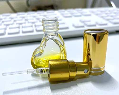 Преносим многократна употреба Флакон-спрей за парфюми Empty Сърце, Стъкло / Полипропилен, 5 мл, Комплект от 4 (син, Розов, златист,
