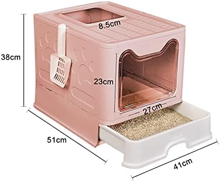 Леген за котешки тоалетни DHDM, Нов Сгъваем, който предпазва от пръски, Тоалетна за домашни любимци, съд за котешка тоалетна с лъжичка за отпадъци, аксесоари за котки (