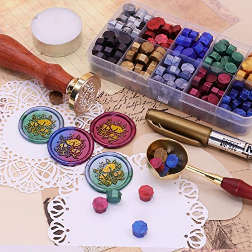 Комплект печати с гъби восъчен печат SWANGSA, Сургучный подпечатан с топки от 200шт сургуча, отличен за декорация