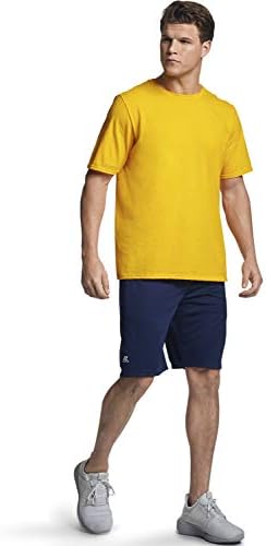 Мъжки тениски от Памучна смес Russell Athletic Dri-Power с къс ръкав, Абсорбиращи влагата, Предпазват от миризмата, UPF 30+,