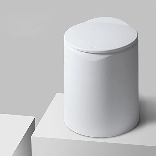 NA Домакински Кухня Хол Спалня Кошница за тоалетна хартия Преса-тип кофа за Боклук Голям Капацитет за съхранение с Капак 12л Бял цвят (23 * 31 * 25 см)