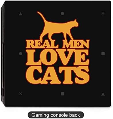 Истинските мъже обичат котки, залепваща стикер от PVC, защитен стикер за PS4 Pro/PS4 Slim Controller
