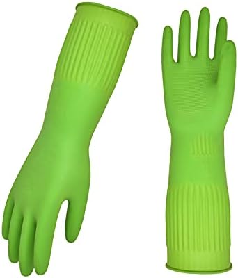 Vgo... 10 чифта Ръкавици за почистване на дома за Еднократна употреба, Гумени Ръкавици с Дълги Ръкави За миене на съдове