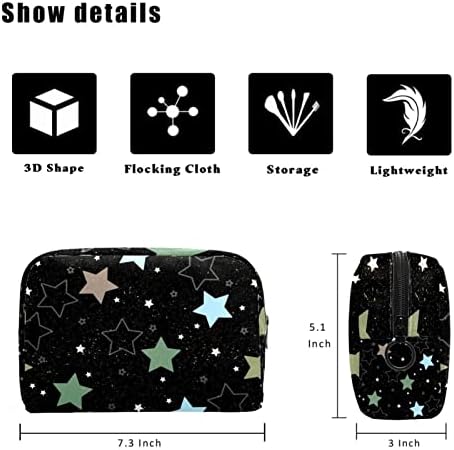 Чанта за грим TBOUOBT Пътна Косметичка, Bag-Чанта, дамска чанта с цип, Многоцветни Звезди