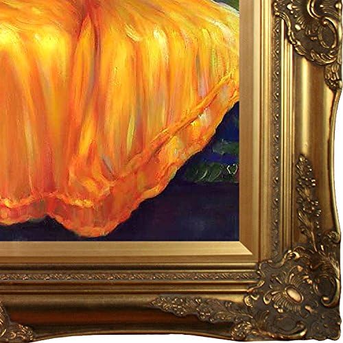 Маслени картини в стил Пастиш Дамата в жълто рокля, Многоцветен, в рамка