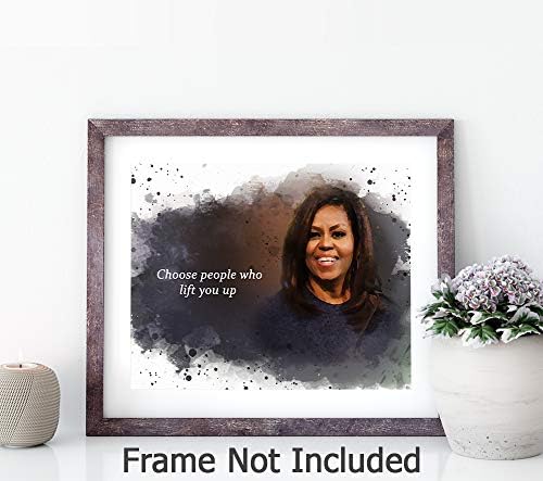 Стенен фигура с цитати Мишел Обама, 8 x 10 без рамка, Арт принт - Известната история на чернокожите жени, Бивша Първа дама на Обама, Стенен декор на класната стая, е подх