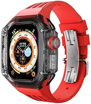 Комплект модификация HOUCY от Тефлон За Apple Watch Ultra 49mm Glacier Луксозен Прозрачен Калъф За iWatch Серията