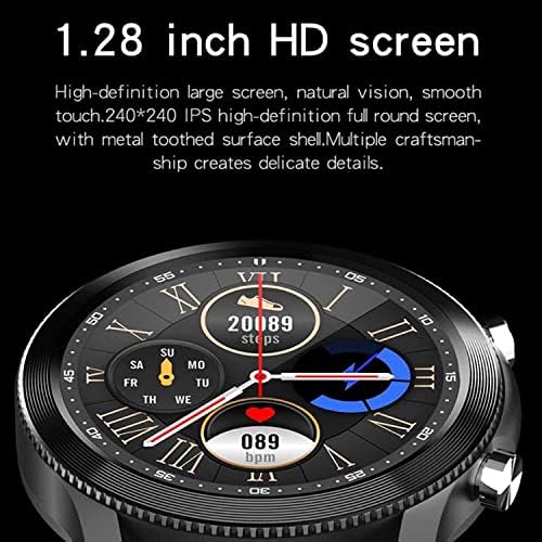DULASP Мъжки смарт часовници Full Touch Bluetooth Покана Фитнес часовник е Водоустойчив Мониторинг на сън Двухрежимные