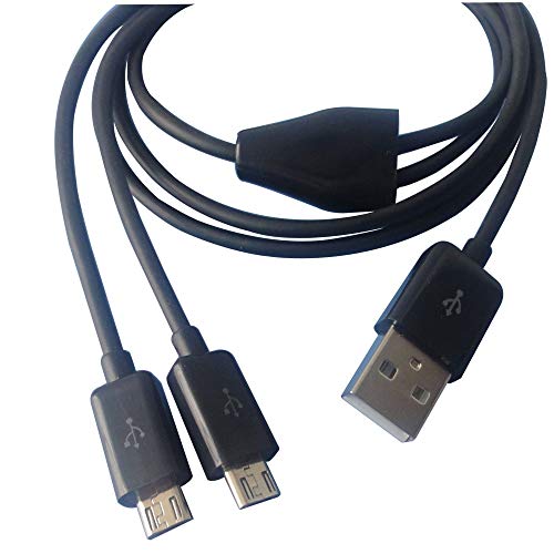 Захранващи Кабели Lysee - 1 m 3 метра Двоен кабел-сплитер Micro USB за едновременно захранване 2 устройства с Micro USB