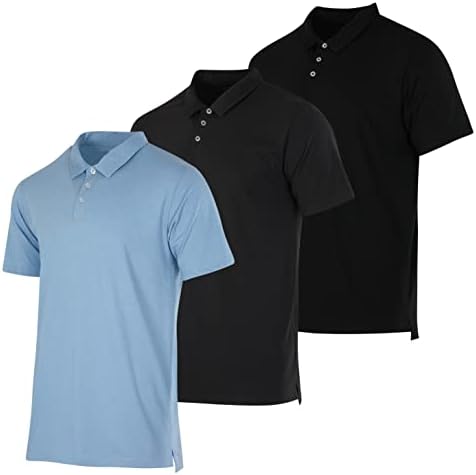 3 Опаковка: Мъжки Трикотажная в памучна риза Поло с къс ръкав - Дышащее Поло Performance Polo (налично при