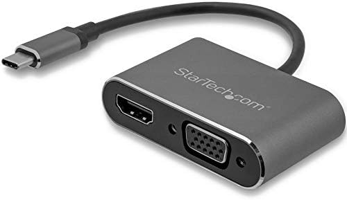 StarTech.com USB Адаптер-C за VGA и HDMI - 2-в-1 - 4K 30Hz - Space Grey - Съвместим с Windows и Mac (CDP2HDVGA)