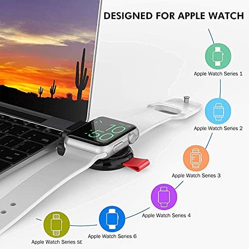 2 Бели и 1 опаковка черно зарядни устройства на Apple Watch, Джобно Магнитно зарядно устройство iWatch USB, Бързо, Съвместим