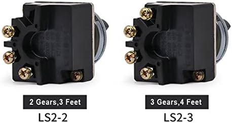 ESAAH 1БР 30 мм Централен ключ LS2-2 LS2-3 Писалка за Превключване на Джойстик Контролери Завъртане на превключвателя за избор на 2/3 кутия 380VAC 10A (Цвят: LS2-3)