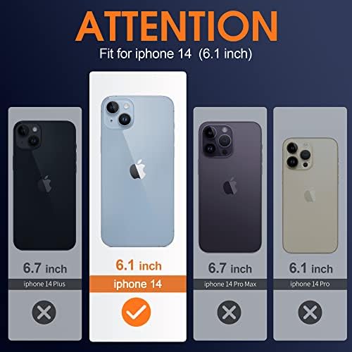 Migeec за iPhone 14 Прозрачен Калъф устойчив на удари Калъф за Телефон Защитен Калъф за вашия телефон iPhone 14, 6,1 инча