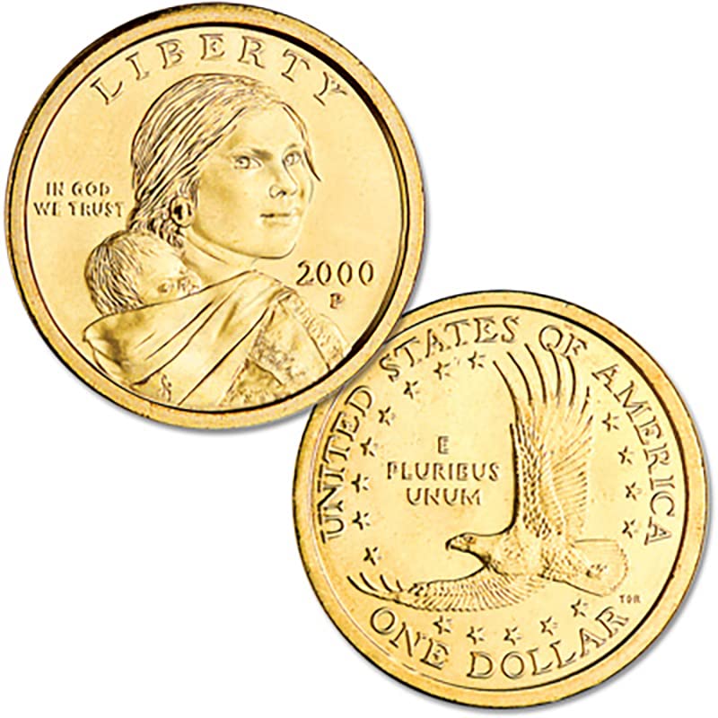 2000 P, D Набор от монети индианци (сакагавея/Gold) в 2 долара, Без да се прибягва