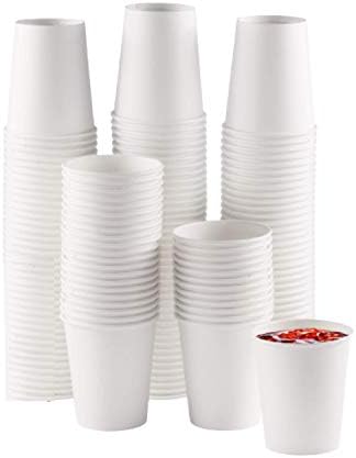 Картонени Чаши Netko White 8 Унции - за Еднократна употреба Кафени Чашки | Чаши за напитки Хартия за Вода, Сок, чай