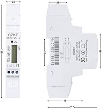 ONECM DDS226D-1P LCD дисплей 220 230 240 v Монофазен брояч на енергия на Din-шина 5 (25) A 5 (30) A 5(45) A Променлив ток