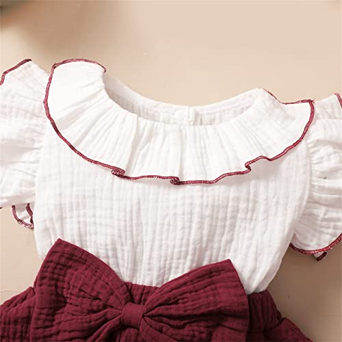 За новородените момичета, памучно мозайка есен принцеса рокля без ръкави с волани, ленти на главата (A, 6-12 месеца)