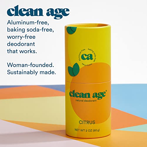 Натурален дезодорант Clean Age Citrus | за мъже, жени, юноши и тийнейджъри по-млада възраст | Не съдържа алуминий,