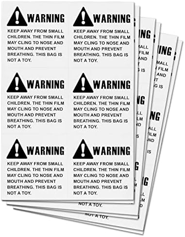 Етикети OfficeSmartLabels (2 x 2 инча, 600 етикети ) с предварително отпечатан Опасност от задушаване / Предупредителни етикети за опаковки, Лъскава и самозалепващи за найлонов
