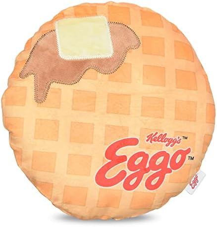 Kellogg 's for Pets 9 Eggo Waffle Плюшен Пищащая играчка за Кучета | Официално Лицензирани Стоки за домашни любимци | Тематични