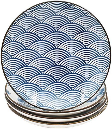 Колекция от Керамични Японски заведения за хранене чинии YALONG, 7-Инчов Плитки Чинии за Закуски, Обслужващи Обяд,