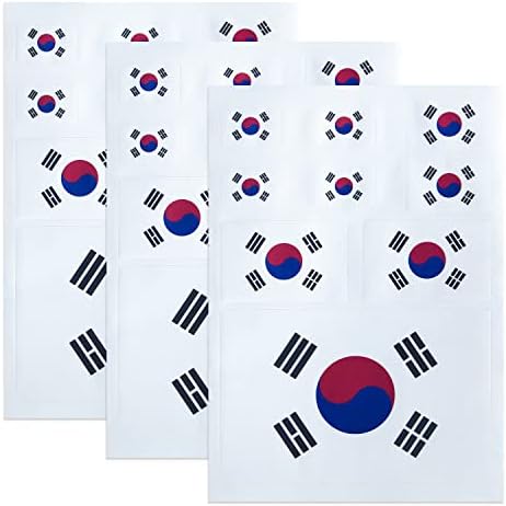 HSQCEZ 3 опаковки (27 бр.) Стикер с флага на Корея-Тактически корейски Знамена, Отразяващи Автомобилни Винилови Стикери, Стикери за автомобили, бронята на прозорци на ко?
