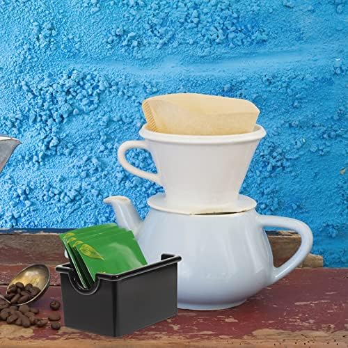Cabilock Пластмасов Органайзер за Чаени Пакетчета Кутия За Съхранение на Кухненски Шкаф Плотове Килери, Чанти За Напитки Черен