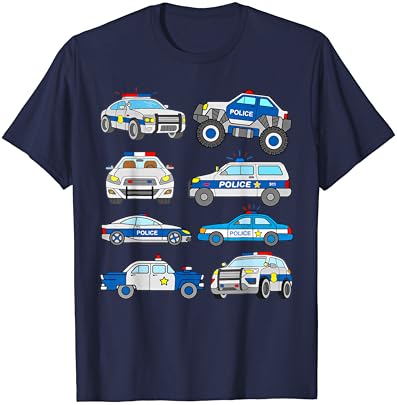 Полицейски коли за Деца, Мъже, Жени Полицейски коли Момчета Тениска за Деца