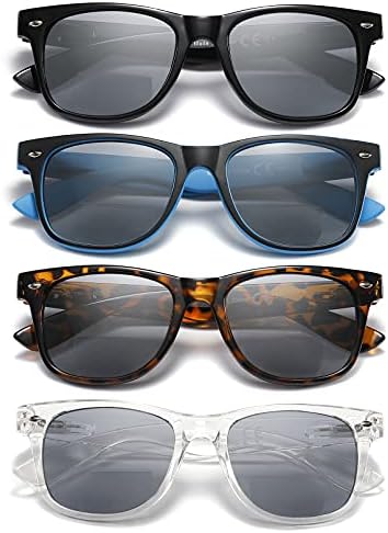 DILLY VISION 4 Опаковки Бифокальных Слънчеви очила за четене за Мъже И Жени, Класически Улични Слънчеви Очила с