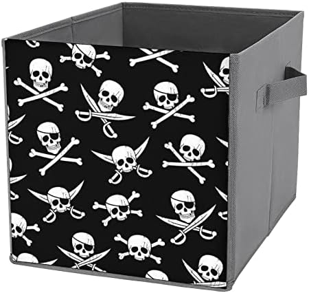 Пиратски Модел Платно Сгъваеми Кутии За Съхранение на Кубичен Органайзер Кошници с Дръжки за Домашния Офис,