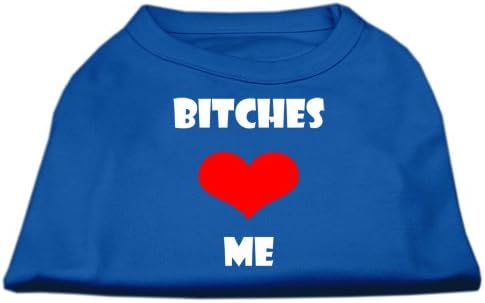 Ризи с трафаретным принтом Bitches Love Me Синьо XXXL (20)