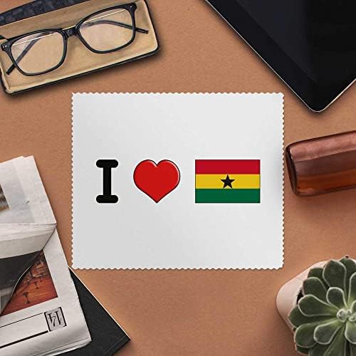 Azeeda 2 x Кърпички за почистване на лещи и очила от микрофибър I Love Ghana (LC00017415)