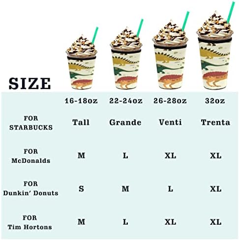 Сладък Неопреновый поставка за Чаши с ръкав за кафе с Лед Модел на Динозавър за Еднократна употреба за Кафе Чаши с лед на 22-24