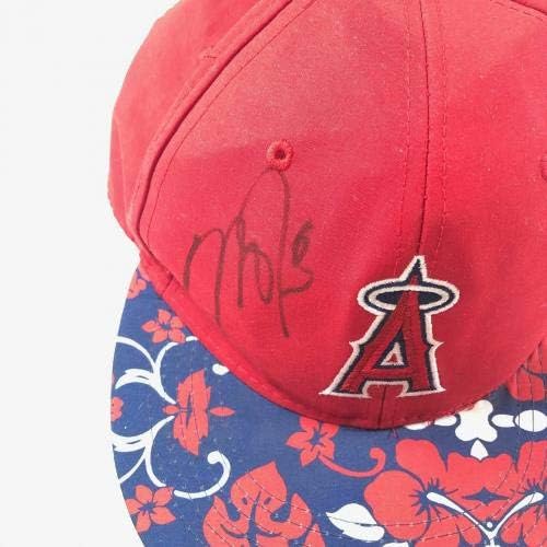 Подписан от Майк Траутом Шапка PSA/DNA Los Angeles Angels С Автограф - Шапки с автограф