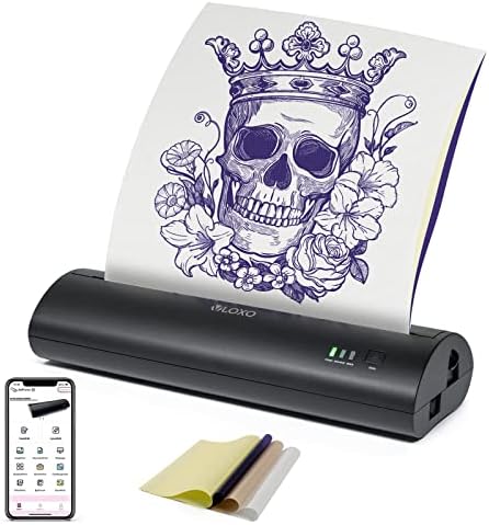 VLOXO Безжичен Принтер За Прехвърляне на Татуировки, Преносима Машина За Нанасяне на Шаблон за Татуировки, Акумулаторна батерия