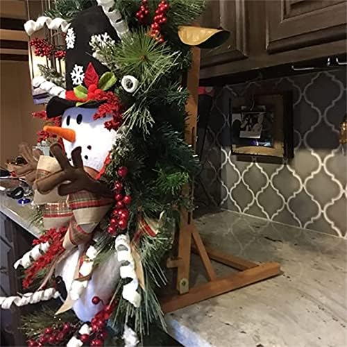 Коледни Венци на входните врати, Коледни Украси, Венец във формата на Снежен човек, Декорация на дома, на закрито и открито,