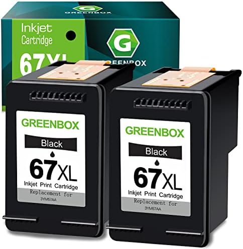 GREENBOX Рециклирани Мастило касета за HP 67 67XL за принтер DeskJet 2732 2755 Envy 6052 6058 6075 DeskJet Plus 4152