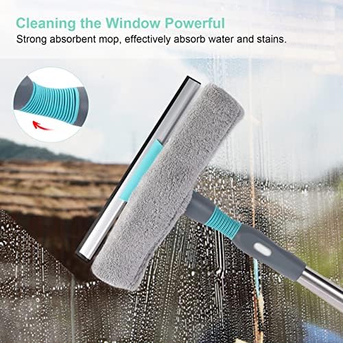 Стъргало за миене на прозорци DYTesa и Скрубер от микрофибър, Комплект за миене на прозорци 2 в 1, 64-Инчов Телескопическое