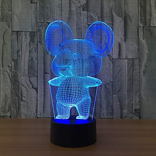 MMYYY 3D лека нощ, Коала Акрилни 3D Led нощна светлина Стереовидение Лампа 7 Цвята Смяна на USB Нощни лека нощ за Спалня