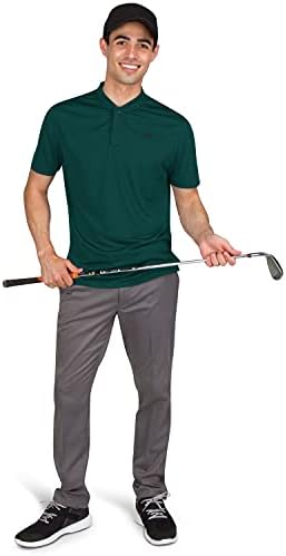 Мъжки бързо съхнещи риза за голф Three Sixty Six Без яка - Ежедневното Поло с Къс ръкав, Еластична тъкан