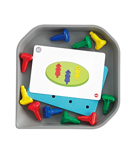 edxeducation FunPlay Гео Pegs - Комплект за домашно обучение за деца - 18 м. + - 24 пластмасови колышка + 2 Дъски
