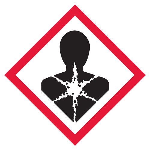 GHS /HazCom 2012: Етикет с Пиктограммой, Опасна за здравето, 4 x 4 (поименно 500 броя)